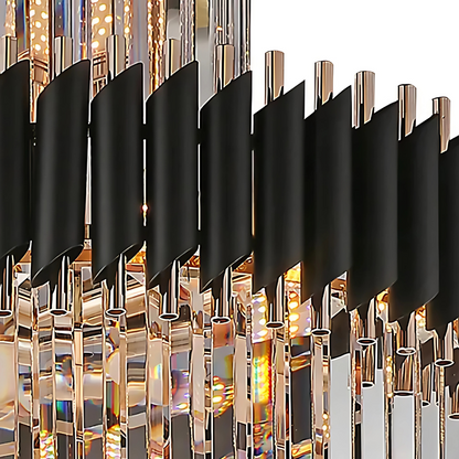 Candelabru Cristal CC900/600X1800, 27xE14, Diametru 60cm, Inaltime 180cm, Auriu Lucios si Negru, Inaltime Reglabila, Design Elegant Candelabre Cristal Default Title Alessandro Design