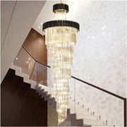 Candelabru Cristal CC900/700X2200, 34xE14, Diametru 70cm, Inaltime 220cm, Auriu Lucios si Negru, Inaltime Reglabila, Design Elegant Candelabre Cristal Default Title Alessandro Design