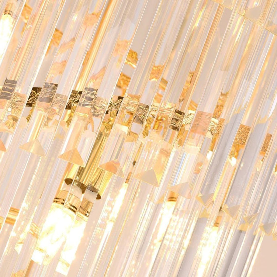 Candelabru Cristal CC900/700X2200, 34xE14, Diametru 70cm, Inaltime 220cm, Auriu Lucios si Negru, Inaltime Reglabila, Design Elegant Candelabre Cristal Default Title Alessandro Design