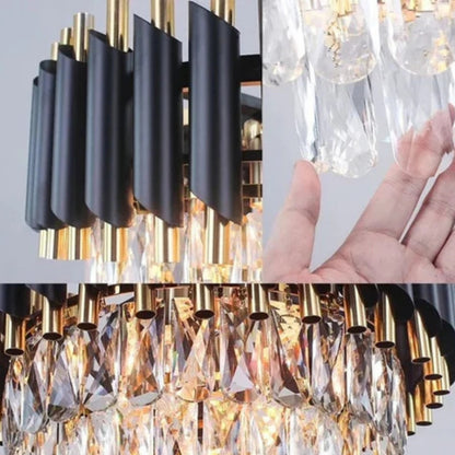 Kristály csillár VERSAILLES Supremo 12xE14, átmérő 80 cm, fényes arany és fekete, állítható magasságú kristálycsillárok alapértelmezett cím Alessandro Design