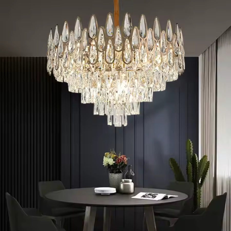 Kristály csillár ALHAMBRA Eleganza 8x E14, átmérő 50 cm, fényes arany, állítható magasságú kristálycsillár Alapértelmezett cím Alessandro Design