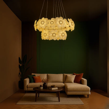Candelabru Cristal Cadenza Largo, Diametru 76cm, 132W, 3000K4000K6000K, Inaltime reglabila, Auriu Candelabre Cristal Default Title Alessandro Design