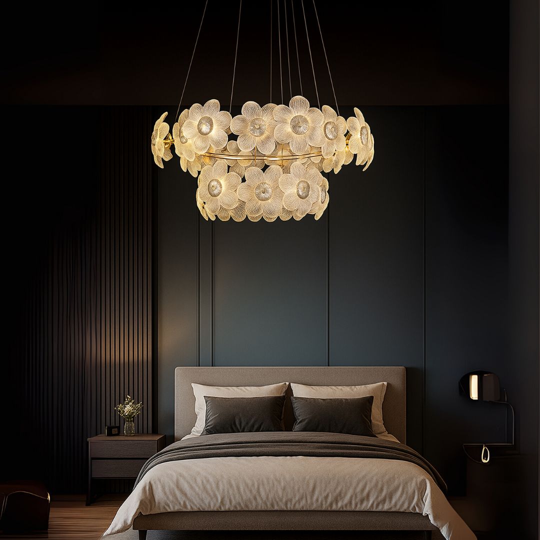 Candelabru Cristal Cadenza Largo, Diametru 76cm, 132W, 3000K4000K6000K, Inaltime reglabila, Auriu Candelabre Cristal Default Title Alessandro Design