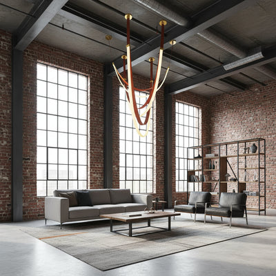 Modern csillár, LED, ARIA Largo, 34W, meleg fény, barna