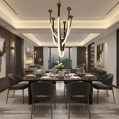 Candelabru Modern, LED, ARIA Largo, 31W, lumina Calda, Negru Candelabre Moderne Default Title Alessandro Design