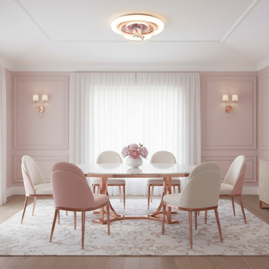 UNICORN LED csillár, 104 W, 50 cm, hideg/meleg/semleges fény, rózsaszín