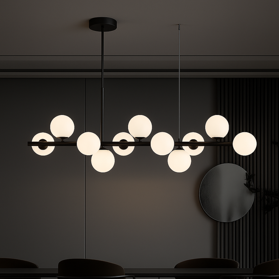 LOFT Pavilion modern csillár, 11x G9, fekete, fém, állítható magasságú modern csillárok alapértelmezett cím Alessandro Design