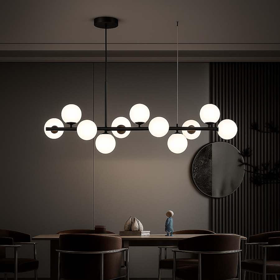 LOFT Pavilion modern csillár, 11x G9, fekete, fém, állítható magasságú modern csillárok alapértelmezett cím Alessandro Design