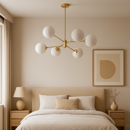 LOFT függő csillár, 6x E27, arany Modern csillárok Alapértelmezett cím Alessandro Design