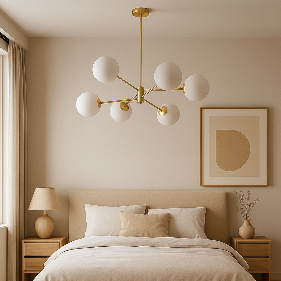 LOFT függő csillár, 6x E27, arany Modern csillárok Alapértelmezett cím Alessandro Design