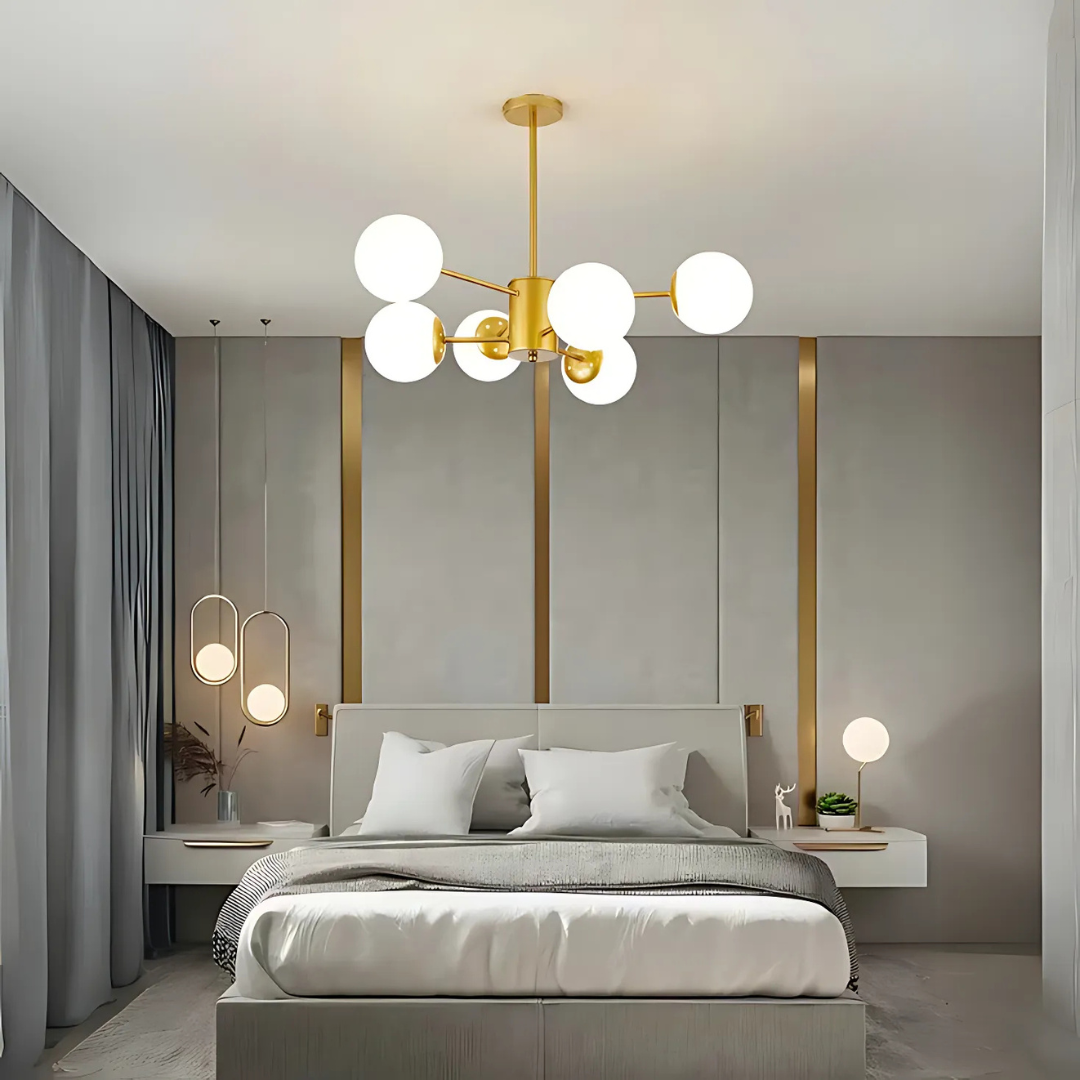 LOFT függő csillár, 6x E27, arany Modern csillárok Alapértelmezett cím Alessandro Design
