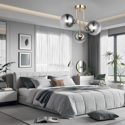 Modern csillár izzóval MODUS, 3x E27, arany, fém Modern csillárok alapértelmezett cím Alessandro Design