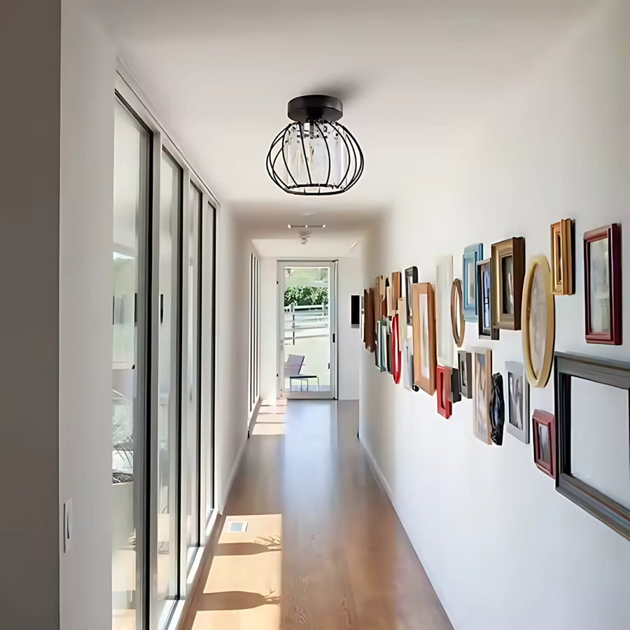 Monica csillár, 1 X E27, Ø 16 cm, fekete, fém / üveg klasszikus csillárok alapértelmezett cím Alessandro Design