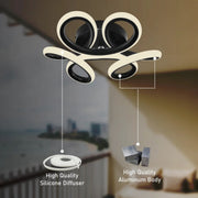 LED csillár VERTEX HELIX, 65W, hideg/meleg/semleges fény, fekete LED csillárok alapértelmezett cím Alessandro Design