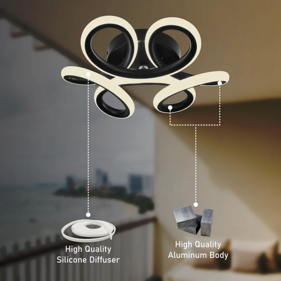 LED csillár VERTEX HELIX, 65W, hideg/meleg/semleges fény, fekete LED csillárok alapértelmezett cím Alessandro Design
