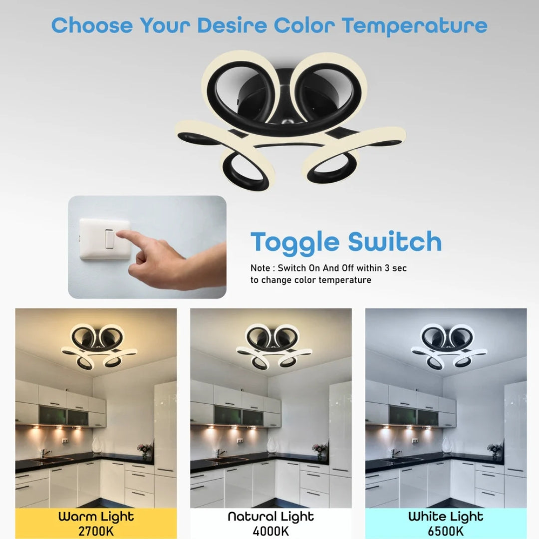 LED csillár VERTEX HELIX, 65W, hideg/meleg/semleges fény, fekete LED csillárok alapértelmezett cím Alessandro Design