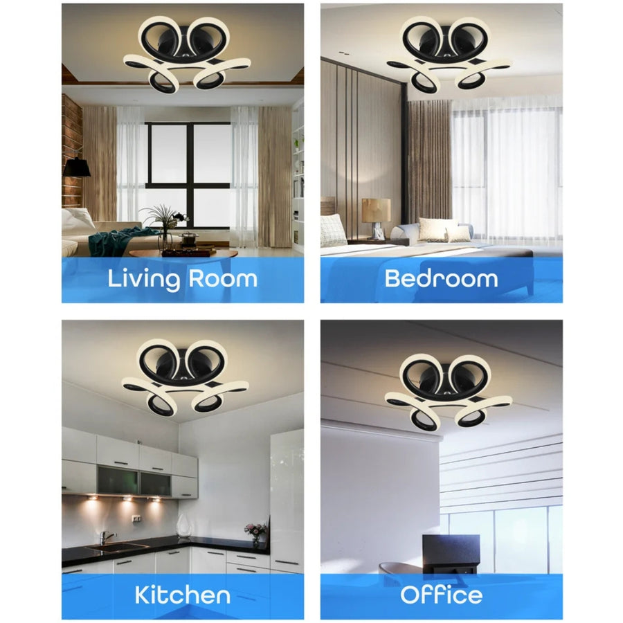 LED csillár VERTEX HELIX, 65W, hideg/meleg/semleges fény, fekete LED csillárok alapértelmezett cím Alessandro Design