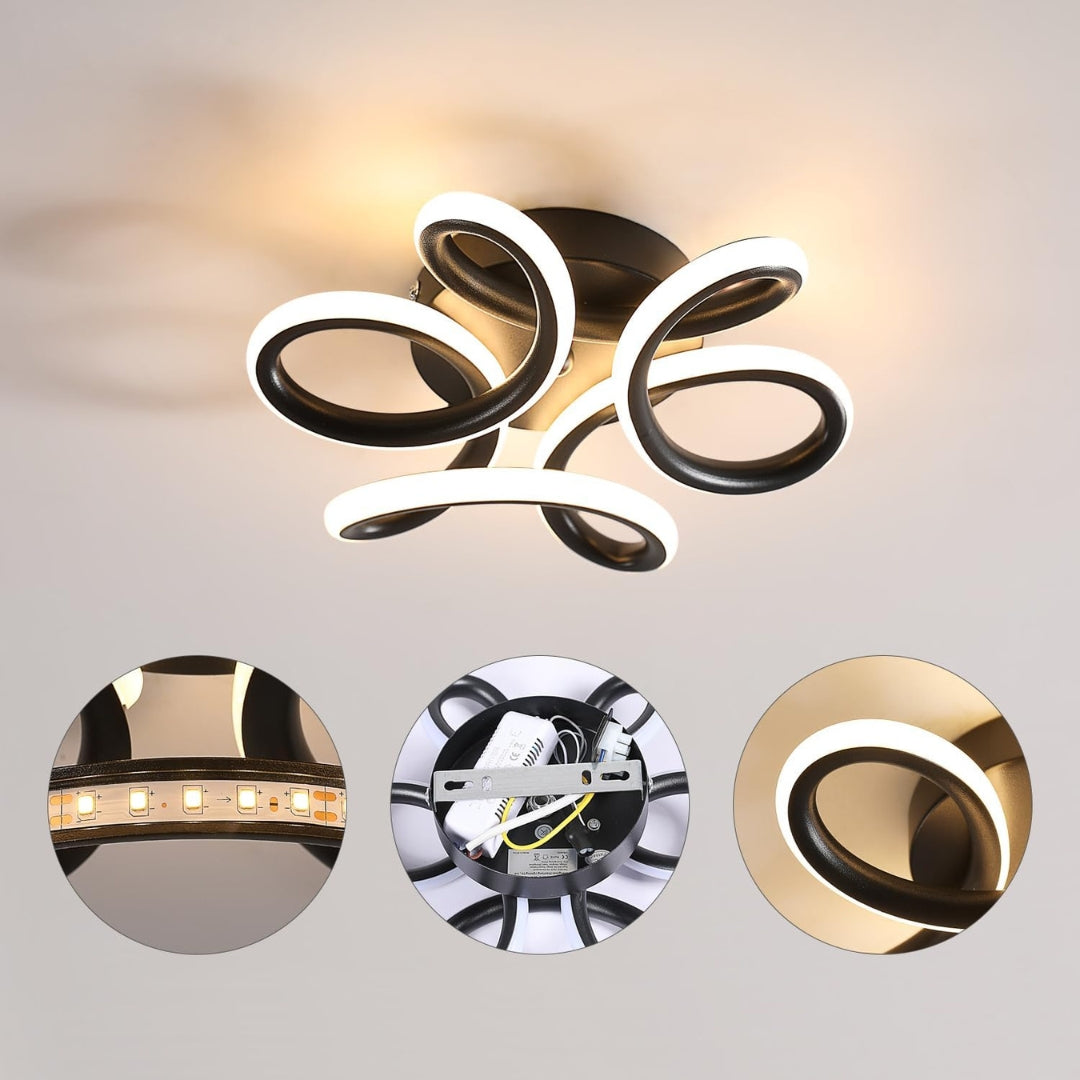 LED csillár VERTEX HELIX, 65W, hideg/meleg/semleges fény, fekete LED csillárok alapértelmezett cím Alessandro Design