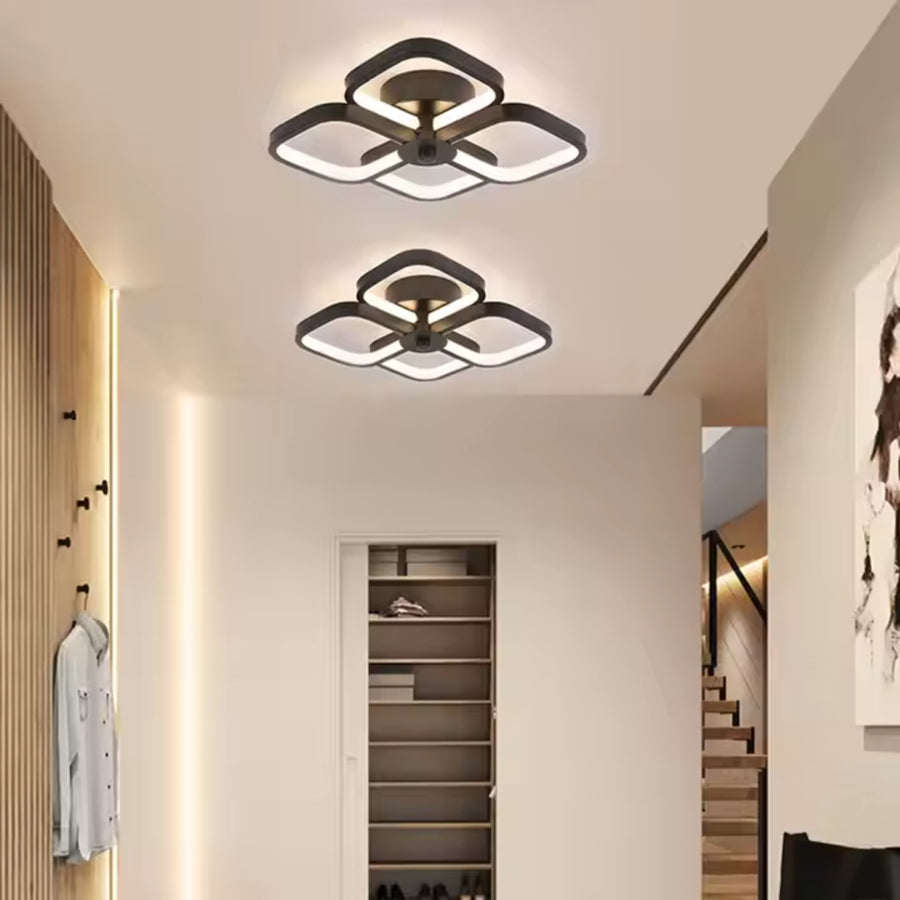 LED csillár VERTEX Tesser 34 W, 4 négyzet, hideg/meleg/semleges fény, fekete LED csillárok Alapértelmezett cím Alessandro Design