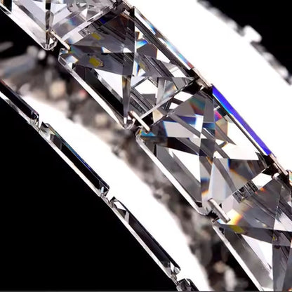 Függesztett LED-es csillár távirányítóval és kristály PRISM ANTEA 57W, 2 kör, hideg/meleg/semleges fény, szabályozható, fényes króm, állítható magasságú LED csillárok távirányítóval Alapértelmezett cím Alessandro Design