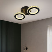 LED csillár távirányítóval és kristály NOVA ROTONDA 32W, 2 kör, hideg/meleg/semleges fény, szabályozható, fekete kristály LED csillárok Alapértelmezett cím Alessandro Design