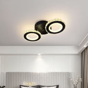 LED csillár távirányítóval és kristály NOVA ROTONDA 32W, 2 kör, hideg/meleg/semleges fény, szabályozható, fekete kristály LED csillárok Alapértelmezett cím Alessandro Design
