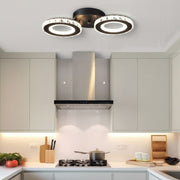 LED csillár távirányítóval és kristály NOVA ROTONDA 32W, 2 kör, hideg/meleg/semleges fény, szabályozható, fekete kristály LED csillárok Alapértelmezett cím Alessandro Design