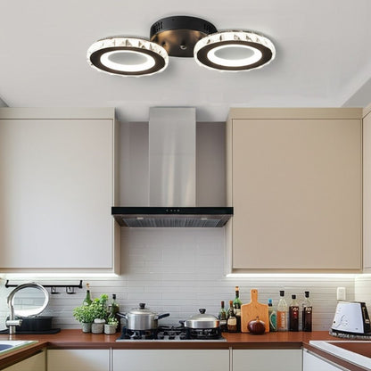 LED csillár távirányítóval és kristály NOVA ROTONDA 32W, 2 kör, hideg/meleg/semleges fény, szabályozható, fekete kristály LED csillárok Alapértelmezett cím Alessandro Design
