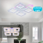 LED csillár távirányítóval és kristály LEILA RGB 69W, 4 négyzet, hideg/meleg/semleges fény, szabályozható, fehér LED-es csillár távirányítóval Alapértelmezett cím Alessandro Design