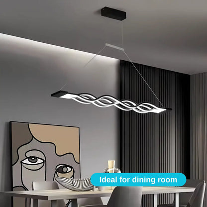 Függesztett LED-csillár távirányítóval WAVE 89W, Lineáris, Hideg/Meleg/Semleges fény, Fényszabályozható, Fekete, Állítható magasságú LED-csillárok távirányítóval Alapértelmezett cím Alessandro Design