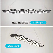 Függesztett LED-csillár távirányítóval WAVE 89W, Lineáris, Hideg/Meleg/Semleges fény, Fényszabályozható, Fekete, Állítható magasságú LED-csillárok távirányítóval Alapértelmezett cím Alessandro Design
