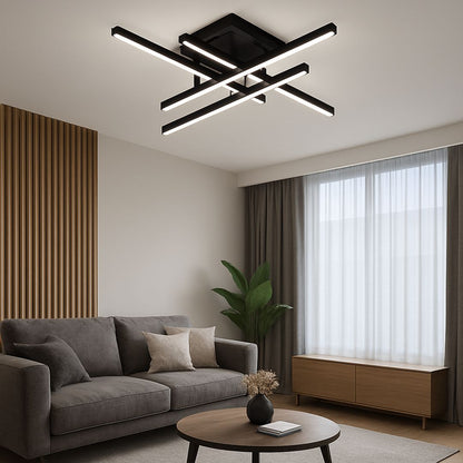 LED csillár távirányítóval LINEX, 52 W, 4 elem, lineáris, hideg/meleg/semleges fény, szabályozható, fekete LED csillárok távirányítóval Alapértelmezett cím Alessandro Design