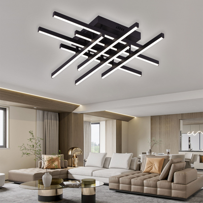 LED csillár távirányítóval LINEX, 108W, 8 elem, hideg/meleg/semleges fény, szabályozható, fekete