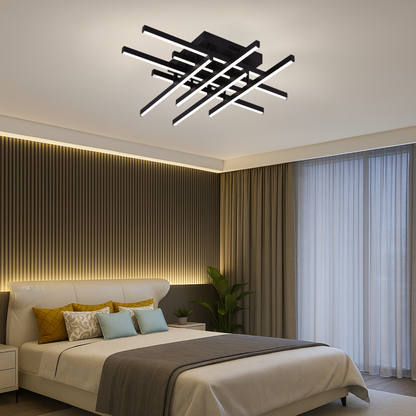 LED csillár távirányítóval LINEX, 108 W, 8 elem, hideg/meleg/semleges fény, szabályozható, fekete LED csillárok távirányítóval Alapértelmezett cím Alessandro Design