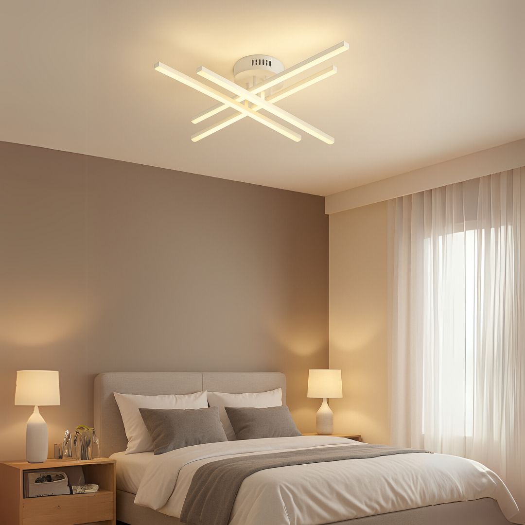 Lustra LED cu Telecomanda GIO, 54W, 4 Elemente, Lumina Rece/Clada/Neutra, Dimabila, Alb Lustre LED cu Telecomanda Default Title Alessandro Design
