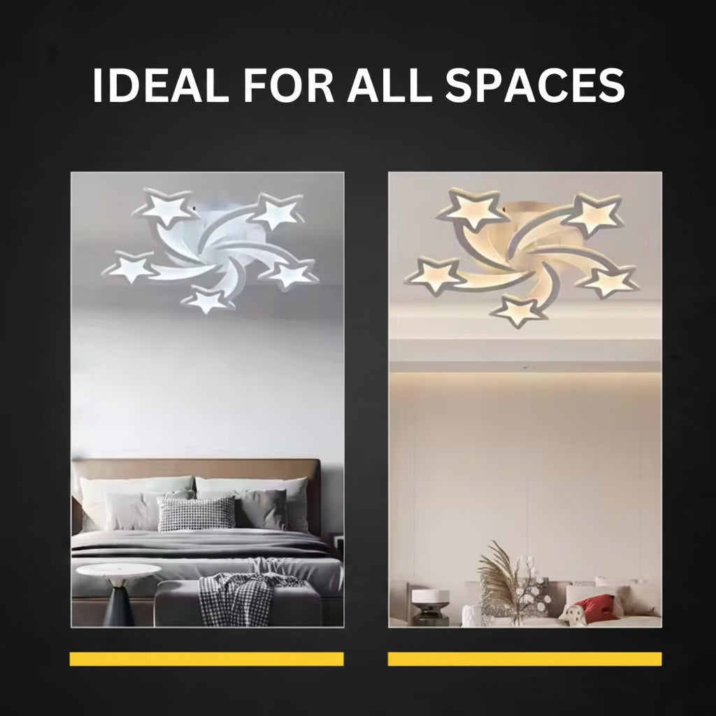 LED-es csillár távirányítóval IPOMOEA 85W, 5 csillag, hideg/meleg/semleges fény, szabályozható, fehér LED-es csillár távirányítóval Alapértelmezett cím Alessandro Design
