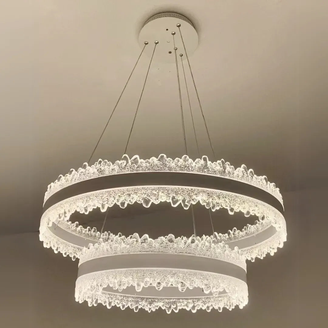 Lustra LED suspendata cu Telecomanda NIVALIS Duo 127W, Cercuri 60x80cm, lumina Rece/Calda/Neutra, Dimabila,Inaltime Reglabila, Auriu Lustre LED cu Telecomanda Default Title Alessandro Design