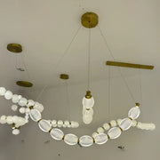 Lustra LED suspendata FAUSTO, 48W, lumina Rece/Calda/Neutra, Inaltime Reglabila, Auriu Lustre Moderne Default Title Alessandro Design