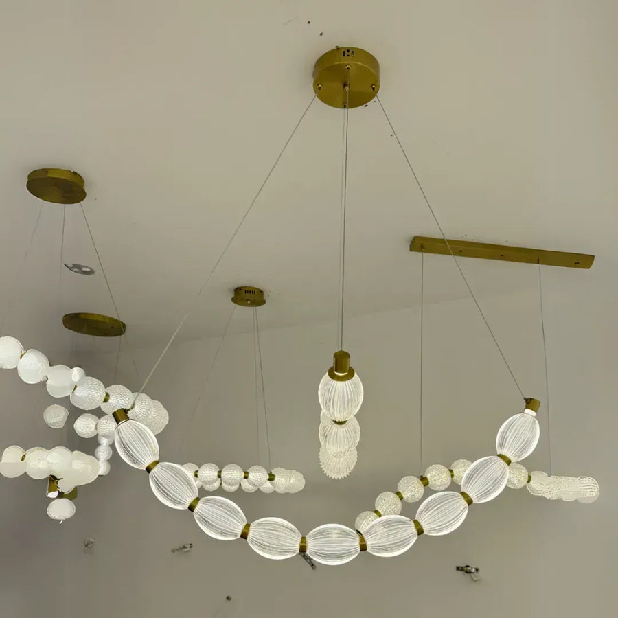 Lustra LED suspendata FAUSTO, 48W, lumina Rece/Calda/Neutra, Inaltime Reglabila, Auriu Lustre Moderne Default Title Alessandro Design