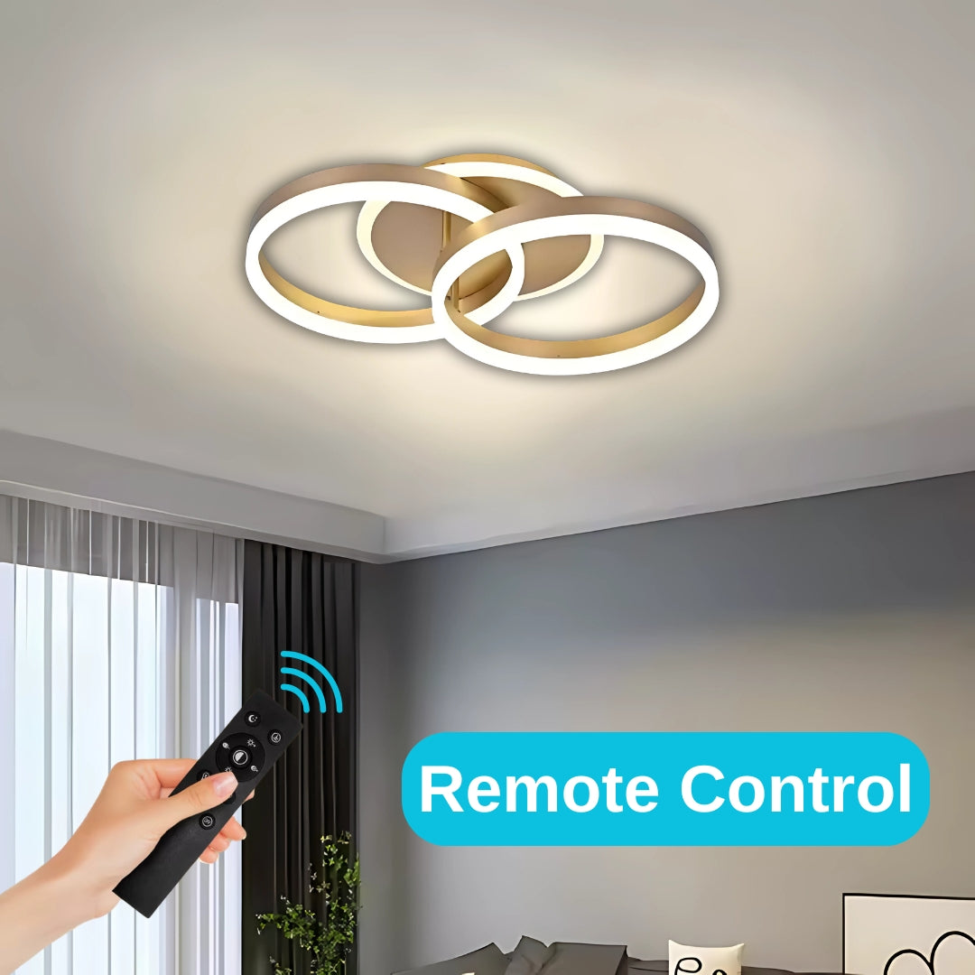LED-es csillár távirányítóval RINOVA 41W, 2 kör, hideg/meleg/semleges fény, szabályozható, arany LED-es csillár távirányítóval Alapértelmezett cím Alessandro Design