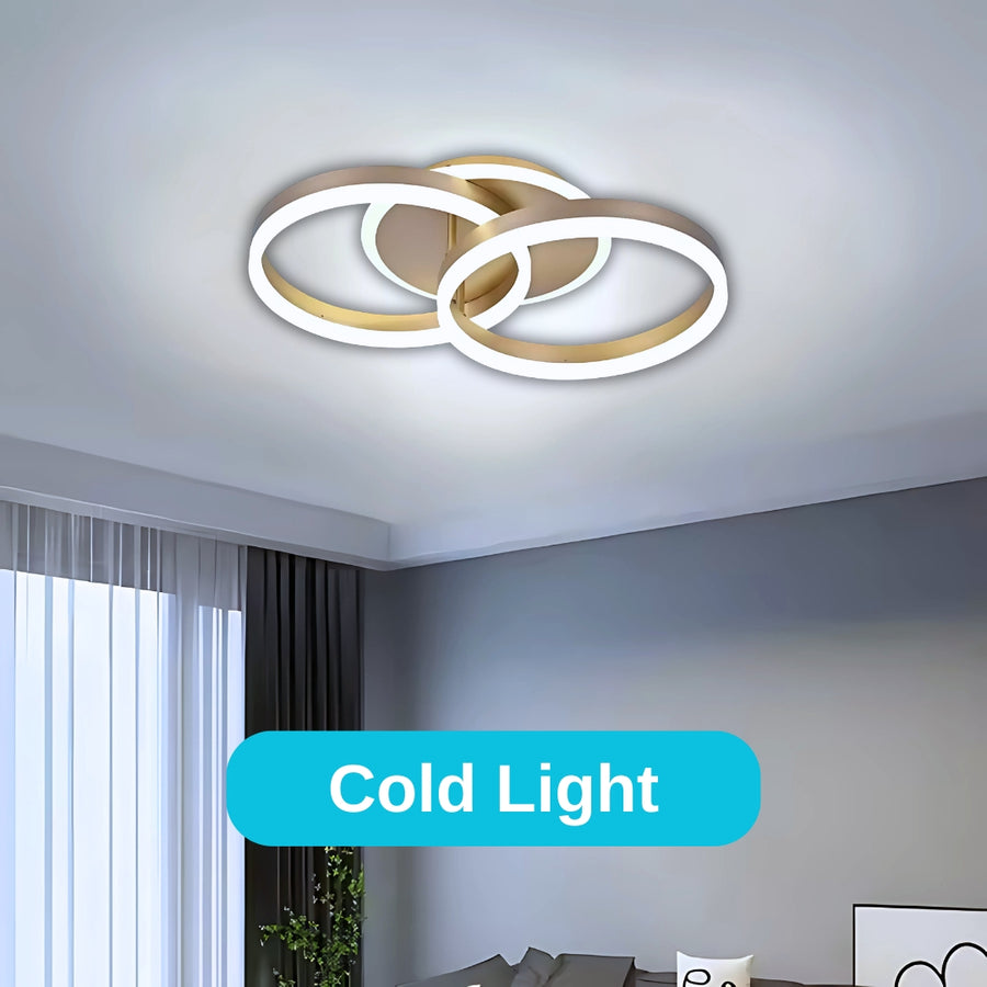 LED-es csillár távirányítóval RINOVA 41W, 2 kör, hideg/meleg/semleges fény, szabályozható, arany LED-es csillár távirányítóval Alapértelmezett cím Alessandro Design