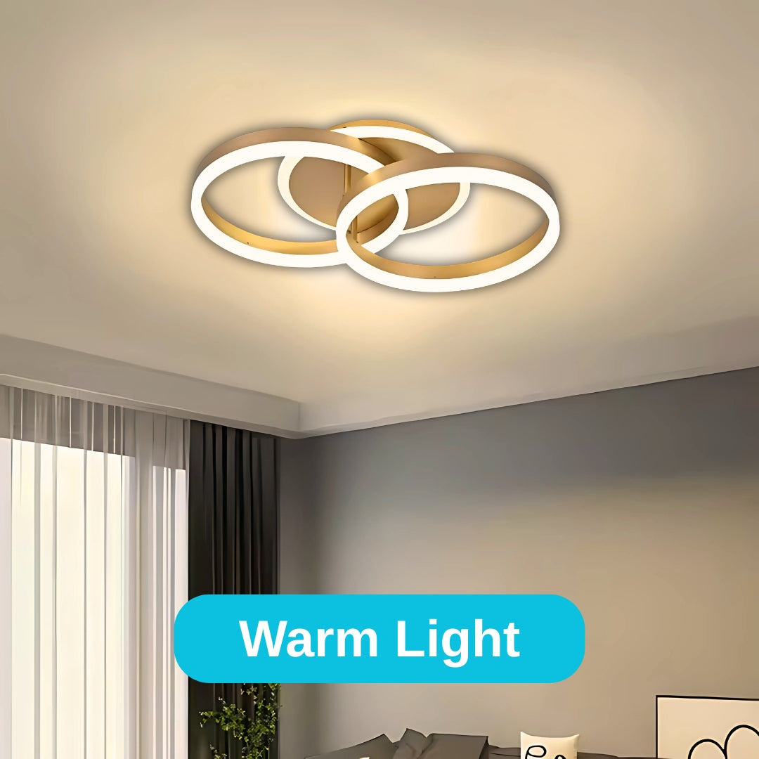 LED-es csillár távirányítóval RINOVA 41W, 2 kör, hideg/meleg/semleges fény, szabályozható, arany LED-es csillár távirányítóval Alapértelmezett cím Alessandro Design