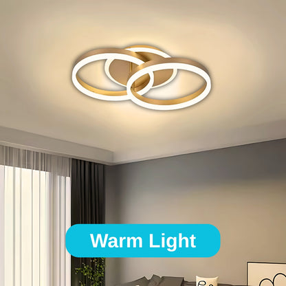 LED-es csillár távirányítóval RINOVA 41W, 2 kör, hideg/meleg/semleges fény, szabályozható, arany LED-es csillár távirányítóval Alapértelmezett cím Alessandro Design
