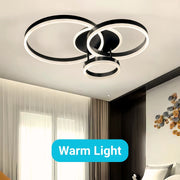 LED-es csillár távirányítóval RIGA LILITH, 68W, 3 kör, hideg/meleg/semleges fény, szabályozható, fekete LED-es csillárok távirányítóval Alapértelmezett cím Alessandro Design