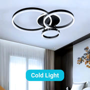 LED-es csillár távirányítóval RIGA LILITH, 68W, 3 kör, hideg/meleg/semleges fény, szabályozható, fekete LED-es csillárok távirányítóval Alapértelmezett cím Alessandro Design
