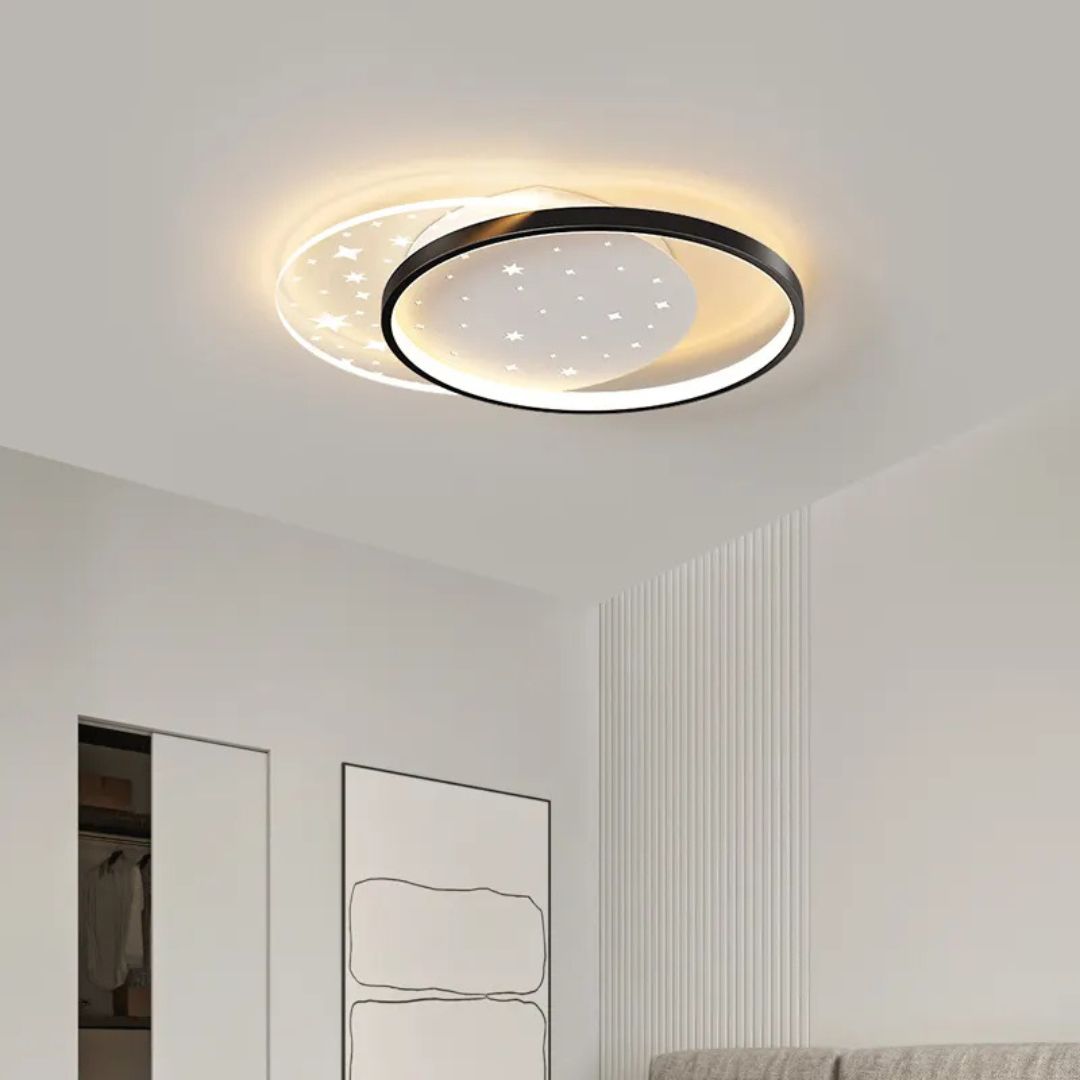 LED csillár távirányítóval LUNARO 110W, 2 kör, hideg/meleg/semleges fény, szabályozható, fekete fehér LED csillárok távirányítóval Alapértelmezett cím Alessandro Design
