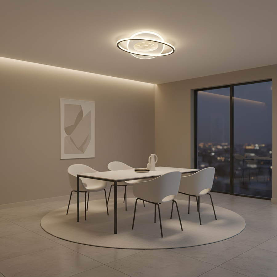 LED -csillár Volta 125W távirányítóval, ovális, hideg/forró/semleges fény, instabil, fekete