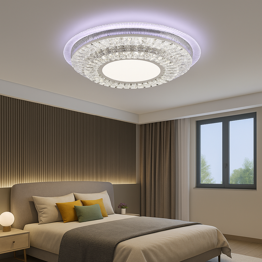 LED-es csillár távirányítóval MIRALUX RGB, 62W, kék/hideg/semleges/meleg fény, szabályozható, fehér LED-es csillár távirányítóval Alapértelmezett cím Alessandro Design