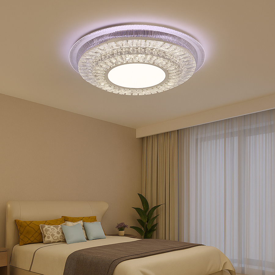LED-es csillár távirányítóval MIRALUX RGB, 62W, kék/hideg/semleges/meleg fény, szabályozható, fehér LED-es csillár távirányítóval Alapértelmezett cím Alessandro Design