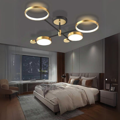 LED csillár távirányítóval MARIA, 4 elem, 22 W, meleg/hideg/semleges fény, szabályozható, arany LED-es csillárok távirányítóval Alapértelmezett cím Alessandro Design